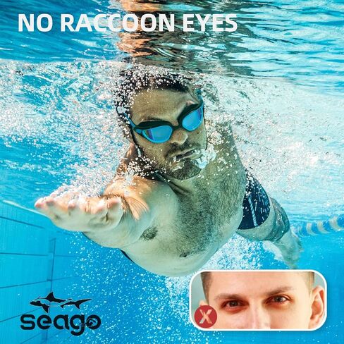 Seago Polarized Swim Goggles No Leaking Anti Fog UV Protection, Swimming Goggles for Adult Men Women Youth in Kuwait