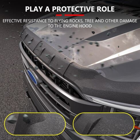 عاكس غطاء محرك السيارة Xipoo متوافق مع 2021-2024 Ford F150 غطاء محرك السيارة حامي غطاء محرك السيارة استبدال درع لملحقات 2021 2022 2023 2024 Ford F-150 (عاكس غطاء محرك السيارة) in Kuwait