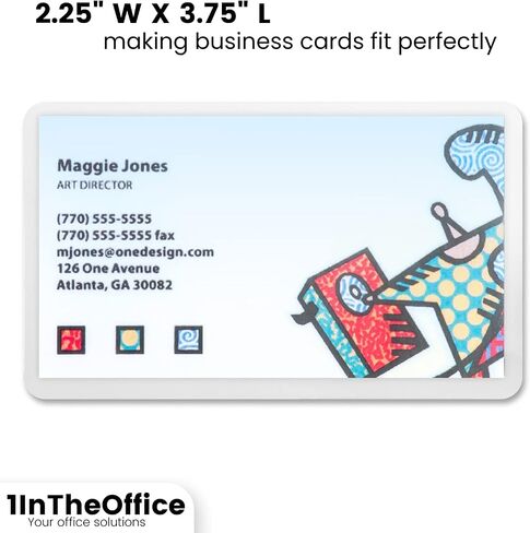 أكياس تغليف بطاقات العمل 1InTheOffice، كيس تغليف 5 مل، أوراق تغليف بلاستيكية، 2.25 بوصة عرض × 3.75 بوصة طول، 100 حزمة in Saudi Arabia
