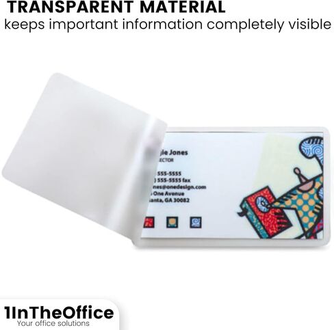 أكياس تغليف بطاقات العمل 1InTheOffice، كيس تغليف 5 مل، أوراق تغليف بلاستيكية، 2.25 بوصة عرض × 3.75 بوصة طول، 100 حزمة in Saudi Arabia