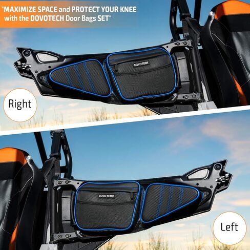 RZR Storage Bags 3 Set, RZR door bags and Center Seat bag- with Knee Pad Protection Compatible with 2014-2023 Polaris RZR XP 1000 Turbo S900 60" (BLUE) in Saudi Arabia