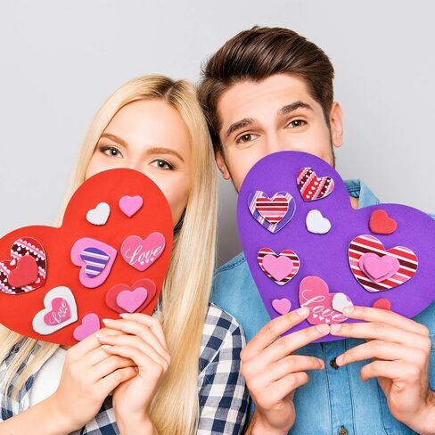 320 Pieces Valentines Foam Heart Craft Set Includes 20 Pieces Colorful Foam Hearts and 300 Pieces Self-Adhesive Heart Foam Stickers for Valentine's Day DIY Craft Supplies in Saudi Arabia