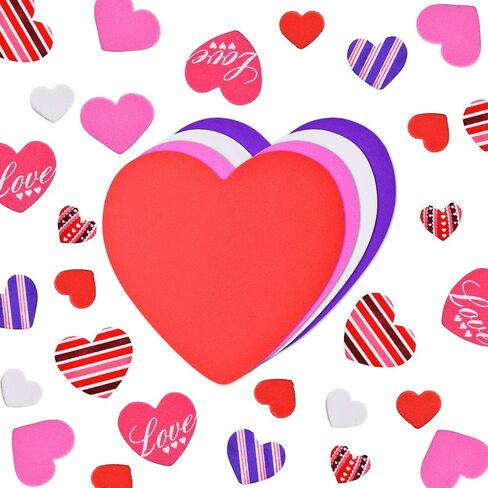 320 Pieces Valentines Foam Heart Craft Set Includes 20 Pieces Colorful Foam Hearts and 300 Pieces Self-Adhesive Heart Foam Stickers for Valentine's Day DIY Craft Supplies in Saudi Arabia