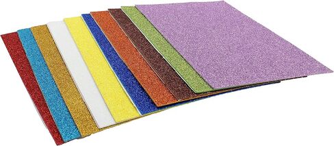 Glitter Foam Sheets Self Adhesive Sticky 8 x 12 Back Paper 10 Pack for Children's Craft Activities DIY Cutters Arts and Crafts (Multi) in Saudi Arabia