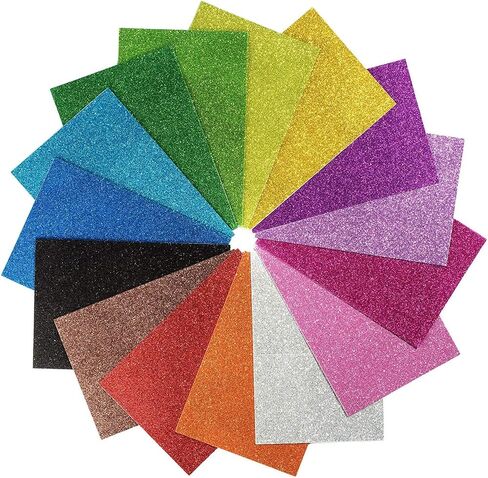 Glitter Foam Sheets Self Adhesive Sticky 8 x 12 Back Paper 10 Pack for Children's Craft Activities DIY Cutters Arts and Crafts (Multi) in Saudi Arabia