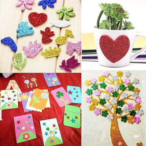 Glitter Foam Sheets Self Adhesive Sticky 8 x 12 Back Paper 10 Pack for Children's Craft Activities DIY Cutters Arts and Crafts (Multi) in Saudi Arabia