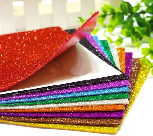 Glitter Foam Sheets Self Adhesive Sticky 8 x 12 Back Paper 10 Pack for Children's Craft Activities DIY Cutters Arts and Crafts (Multi) in Saudi Arabia