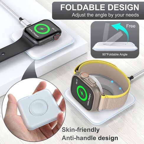 4 in 1 AppleWatch Stand Smartwatch Cables for Apple Watch/iPhone/Airpods, Magnetic Charging Dock with 6FT/1.8M iWatch Multi Charging Cable with iPhone/Type C/Micro Connectors for Laptop/Tablet/Phone in Saudi Arabia
