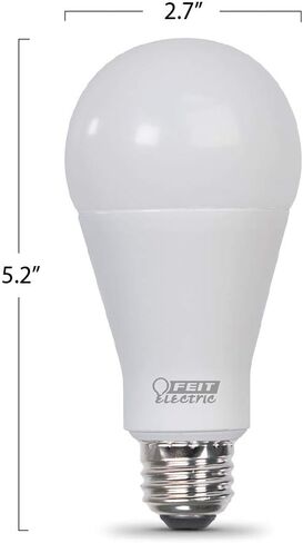 Feit Electric A21 LED Light Bulb, 150W Equivalent, Dimmable, 2605 Lumens, E26 Standard Base, 3000K Bright White, 80 CRI, High Output LED Light Bulb, Damp Rated, 15,000-Hour Lifetime, OM150DM/830/LED in Kuwait