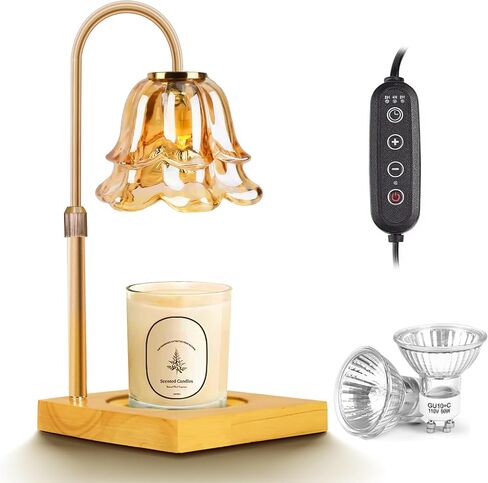 Candle Warmer Lamp, Candle Warmer with Timer and Dimmer - Height Adjustable, Compatible with All Jar Candles,Candle Lamp for Vintage Home Decor，with 2 * 50W Bulbs in Saudi Arabia