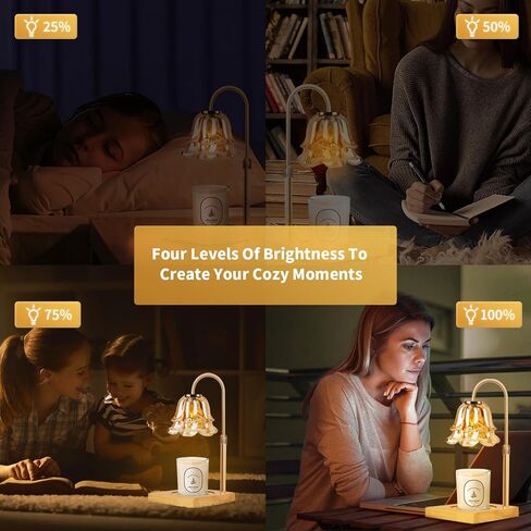Candle Warmer Lamp, Candle Warmer with Timer and Dimmer - Height Adjustable, Compatible with All Jar Candles,Candle Lamp for Vintage Home Decor，with 2 * 50W Bulbs in Saudi Arabia