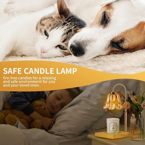 Candle Warmer Lamp, Candle Warmer with Timer and Dimmer - Height Adjustable, Compatible with All Jar Candles,Candle Lamp for Vintage Home Decor，with 2 * 50W Bulbs in Saudi Arabia