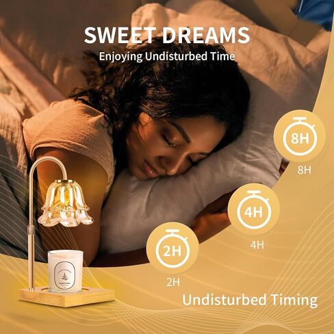 Candle Warmer Lamp, Candle Warmer with Timer and Dimmer - Height Adjustable, Compatible with All Jar Candles,Candle Lamp for Vintage Home Decor，with 2 * 50W Bulbs in Saudi Arabia