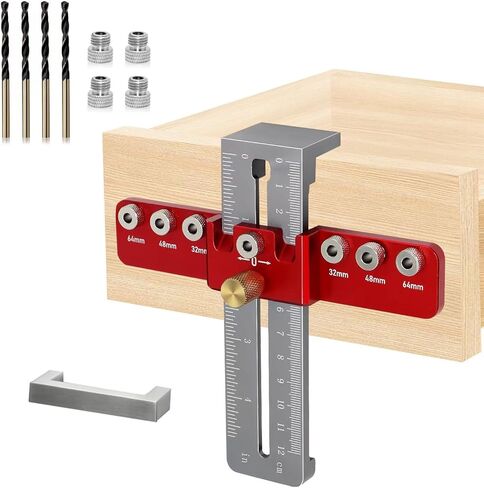 أداة تهزهز أجهزة الخزانة، أداة تثبيت مقبض الخزانة من سبائك الألومنيوم، دليل حفر محدد موقع الخزانة لتركيب مقبض درج الباب والسحب in Kuwait