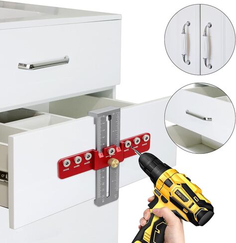 أداة تهزهز أجهزة الخزانة، أداة تثبيت مقبض الخزانة من سبائك الألومنيوم، دليل حفر محدد موقع الخزانة لتركيب مقبض درج الباب والسحب in Kuwait