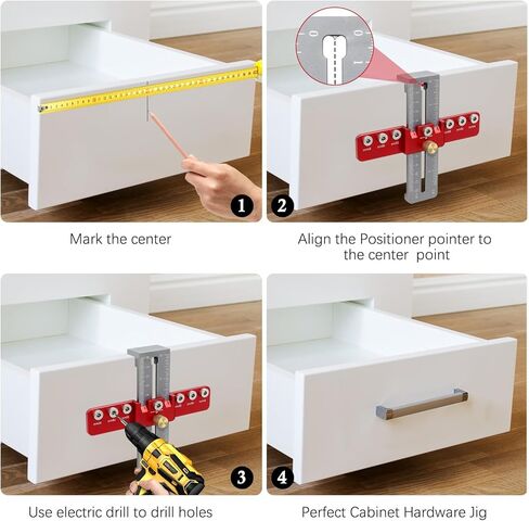 أداة تهزهز أجهزة الخزانة، أداة تثبيت مقبض الخزانة من سبائك الألومنيوم، دليل حفر محدد موقع الخزانة لتركيب مقبض درج الباب والسحب in Kuwait