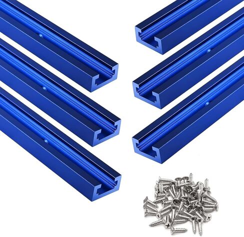 Iverntech T Tracks 6 Pcs 24 Inch Black Double-Cut Aluminum Profile Universal with Predrilled Mounting Holes and 36 Pcs Screws, for Woodworking Jigs and Fixtures, Drill Press Table, Router Table in Saudi Arabia