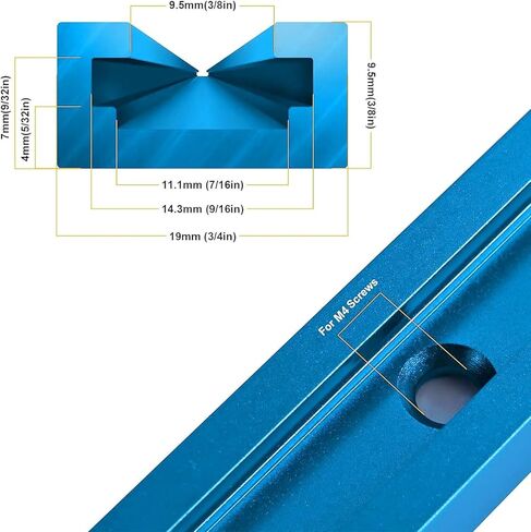 Iverntech T Tracks 6 قطع مقاس 24 بوصة من الألومنيوم الأسود المزدوج القطع عالمي مع فتحات تثبيت مثقوبة مسبقًا ومسامير 36 قطعة، لأدوات النجارة والتركيبات، وطاولة ضغط الحفر، وطاولة جهاز التوجيه in Kuwait