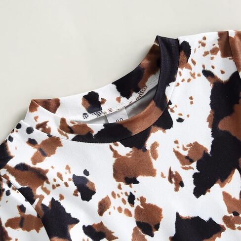 Western Toddler Baby Girl Short Sleeve Dress Cow/Horse Print T-Shirt Dress with Tassel Summer Cowgirl Boho Outfits in Saudi Arabia