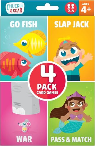 Chuckle & Roar - Classic Card Games 4pk - Ages 4 and up - Family Game Night - Go Fish, Slapjack, War, Pass and Match in Saudi Arabia
