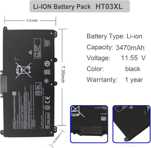 HT03XL Battery L11119-855 Laptop Battery for HP Pavilion 14-CE 14-CF 14-DF 17-by 17-CA 15-CS 15-DA 15-DB 15-DW 15-CS0053CL 15-DW0033NR 15-DA0014DX 15-dw0043dx 15t-dw100 17-by1053dx L11421-422 in Kuwait