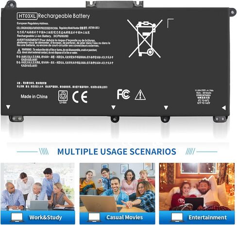 HT03XL Battery L11119-855 Laptop Battery for HP Pavilion 14-CE 14-CF 14-DF 17-by 17-CA 15-CS 15-DA 15-DB 15-DW 15-CS0053CL 15-DW0033NR 15-DA0014DX 15-dw0043dx 15t-dw100 17-by1053dx L11421-422 in Kuwait