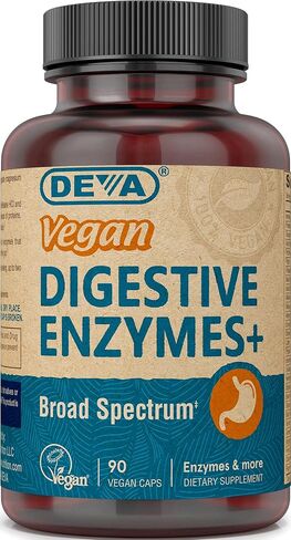 DEVA Vegan Vitamins Digestive Enzymes Plus Supplement - A Unique Blend of Enzymes & Herbs - 90 Capsules, 1-Pack in Saudi Arabia