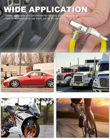 محول خرطوم نفخ الإطارات بطول 118.2 بوصة، قفل ظرف الإطارات مع خرطوم بولي يوريثان المرن وصمام الإطارات القياسي، خيط رفيع، محول خرطوم مضخة نفخ الإطارات للتحويل إلى قفل الاتصال in Kuwait