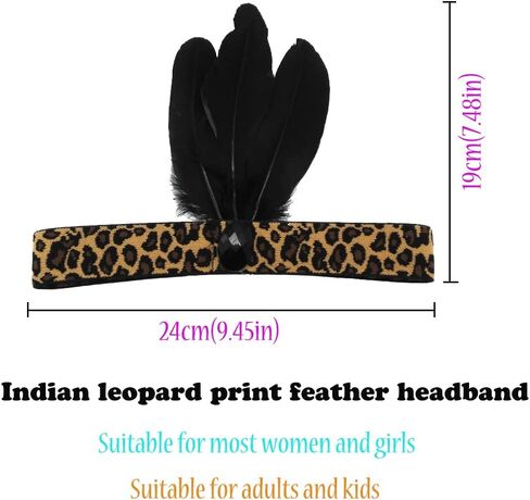 عصابة رأس من الريش، غطاء رأس هندي، غطاء رأس الفهد، 3 قطع شرابات بوهيمية، أغطية رأس مصنوعة يدويًا، لوازم حفلات أداء المهرجانات للأطفال والنساء والفتيات in Kuwait