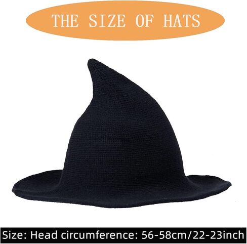 1 قطعة قبعة الهالوين النسائية قبعة محبوكة من الصوف للنساء الساحرة ديكور حفلات تنكرية زي تنكري إكسسوار in Kuwait