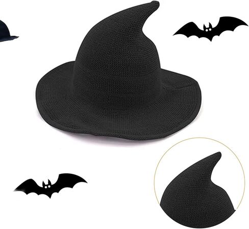 1 قطعة قبعة الهالوين النسائية قبعة محبوكة من الصوف للنساء الساحرة ديكور حفلات تنكرية زي تنكري إكسسوار in Kuwait