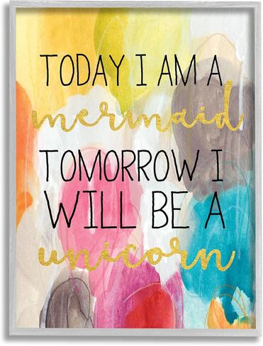 Stupell Industries Today Mermaid Tomorrow Unicorn, Design by Daphne Polselli in Saudi Arabia