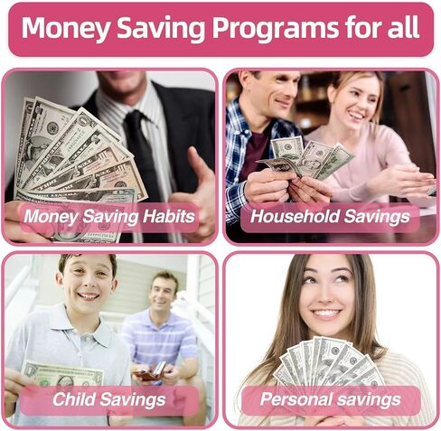 100 Envelope Money Saving Challenge Binder, A5 Leather Budget Book Binder, 25 Reusable Expense Budget Sheets, Budget Planner with Cash Envelopes, Money Organizer for Cash (Pink) in Kuwait