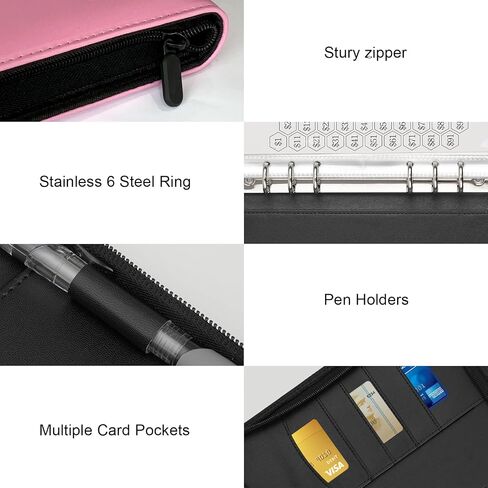 100 Envelopes Money Saving Challenge Binder, A5 Savings Binder with Envelopes & Challenge Tracker- Savings Challenges Book to Save $5,050 (Black) in Saudi Arabia