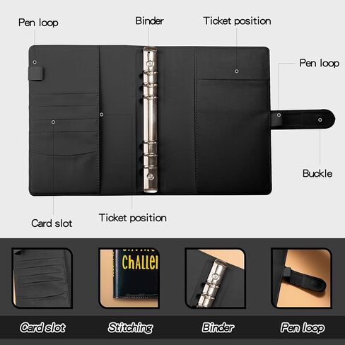Money Savings Challenge Binder for Cash with 100 Envelope Pockets (Black) in Saudi Arabia