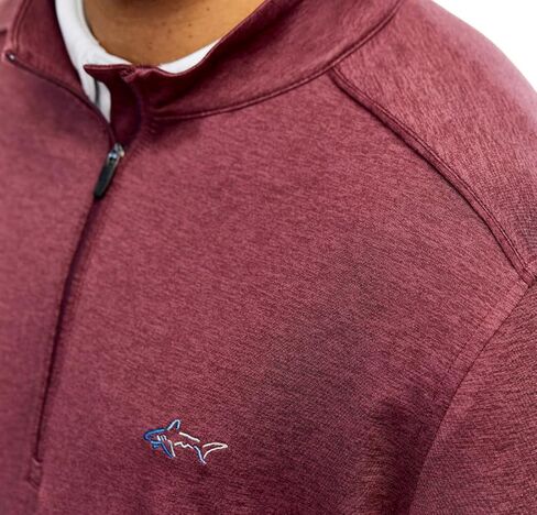 Greg Norman Performance Quarter Zip Pullover | Mens Workout Pullover | Quarter Zip Pullover Men - Heathered Red, X-Large in Saudi Arabia