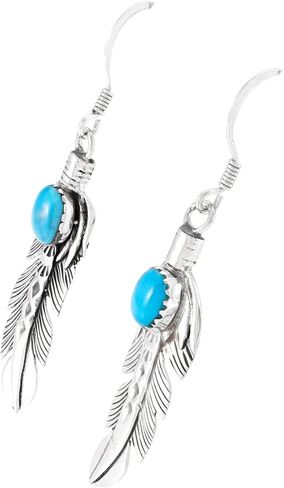 أقراط الريش الفيروزية 925 من الفضة الاسترليني والفيروز الحقيقي in Kuwait