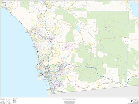 San Diego County, California - 48" x 36" Matte Plastic Wall Map in Saudi Arabia