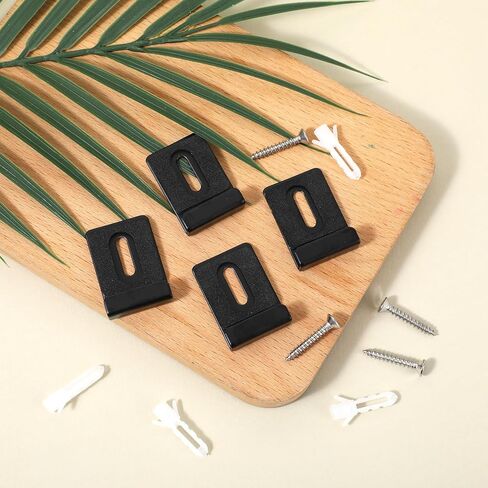 8 Sets of Mirror Holder Clips, 304 Stainless Steel Frameless Mirror Mount Clip Mirror Hanging Hardware with Screws Durable Retainer Clips for Fixing Cabinet Door Billboard Display (Silver) in Saudi Arabia