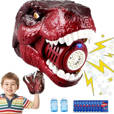Bubble Machine Dinosaur Toys for Boys, Birthday Gifts for 3 4 5 6 7 8 Year Old Kids, Toys for 3+ Year Old Boys Toddlers, Bubbles Blower with Bubble Solution for Outdoors, Toys for Boys Age 5-6 in Saudi Arabia