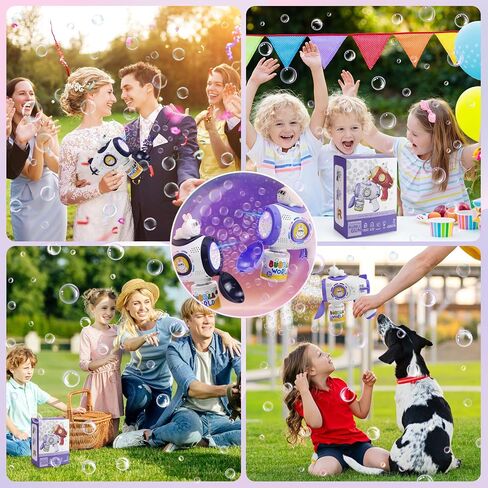 2 Pack Bubble Gun Machine, Automatic Bubble Blower with Colorful Lights for Kids and Adults, Space Rabbit Bubble Maker Toys for Easter, Party Favor, Birthday Gifts in Saudi Arabia