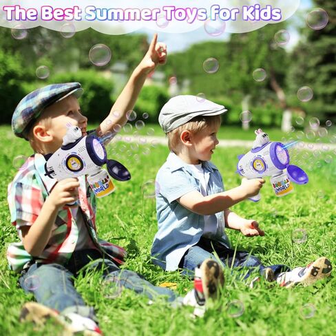 2 Pack Bubble Gun Machine, Automatic Bubble Blower with Colorful Lights for Kids and Adults, Space Rabbit Bubble Maker Toys for Easter, Party Favor, Birthday Gifts in Saudi Arabia