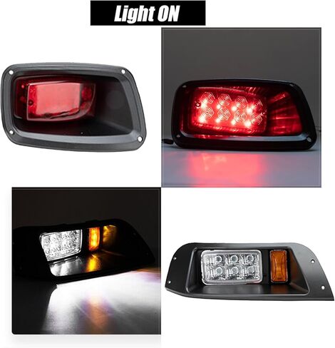 المصابيح الأمامية LED ومجموعات الإضاءة الخلفية المتوافقة مع عربات الغاز والكهرباء EZGO TXT 1996-2013، مجموعة مصابيح الشارع القانونية 12 فولت مع مجموعة أسلاك إشارة الانعطاف in Kuwait