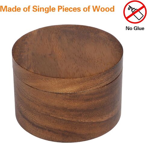 Acacia Wood Salt Cellar Bowl Box, Elegant Salt Container with Swivel Magnetic Lid for Keeping Table Salt, Bath Salt, Sea Salt, Peppers, Herbs or seasonings, One piece Wood No Glue in Saudi Arabia