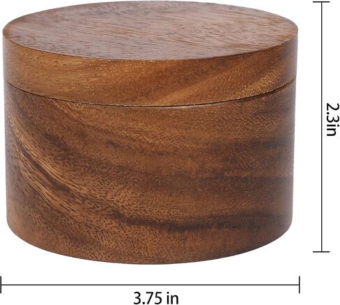 Acacia Wood Salt Cellar Bowl Box, Elegant Salt Container with Swivel Magnetic Lid for Keeping Table Salt, Bath Salt, Sea Salt, Peppers, Herbs or seasonings, One piece Wood No Glue in Saudi Arabia