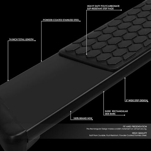 DNAMotoring STEPB-6O-014-BK Mild Steel 6" Side Step Nerf Bar Running Board in Saudi Arabia
