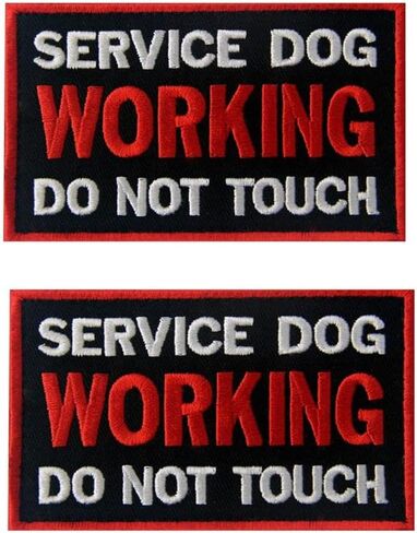 PTSD Service Dog Do Not Distract Vests Harnesses Service Dog Emblem Embroidered Fastener Hook & Loop Patch 2 Pieces (PTSD Service Dog Do Not Distract) in Saudi Arabia