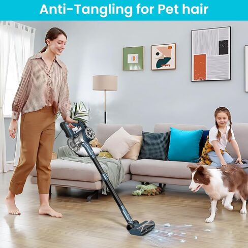 مكنسة كهربائية لاسلكية Belife S11، مكنسة كهربائية بقوة 35 كيلو باسكال للمنزل، وقت تشغيل يصل إلى 50 دقيقة مع تشابك مضاد للشعر، مكنسة كهربائية لاسلكية محمولة للأرضيات الصلبة والسجاد وشعر الحيوانات الأليفة in Kuwait