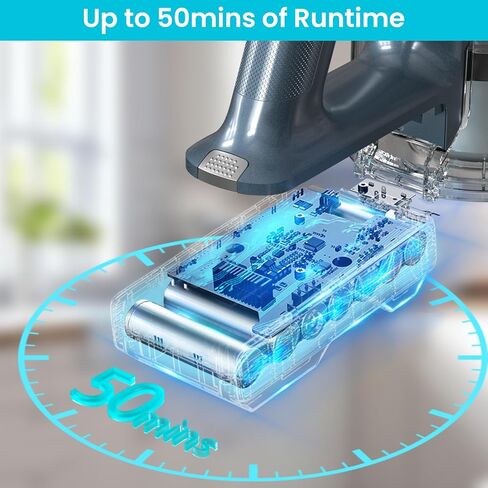 مكنسة كهربائية لاسلكية Belife S11، مكنسة كهربائية بقوة 35 كيلو باسكال للمنزل، وقت تشغيل يصل إلى 50 دقيقة مع تشابك مضاد للشعر، مكنسة كهربائية لاسلكية محمولة للأرضيات الصلبة والسجاد وشعر الحيوانات الأليفة in Kuwait