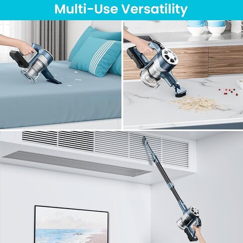 مكنسة كهربائية لاسلكية Belife S11، مكنسة كهربائية بقوة 35 كيلو باسكال للمنزل، وقت تشغيل يصل إلى 50 دقيقة مع تشابك مضاد للشعر، مكنسة كهربائية لاسلكية محمولة للأرضيات الصلبة والسجاد وشعر الحيوانات الأليفة in Kuwait